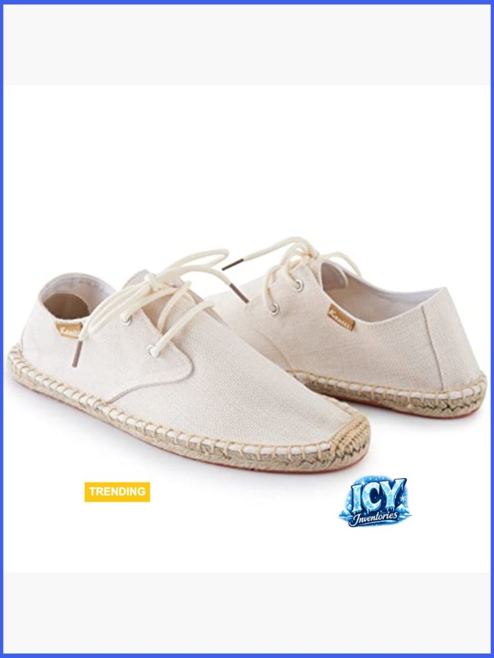 Lace up Casual Canvas Slip on Flat Espadrille Shoes - Picture 4 of 7